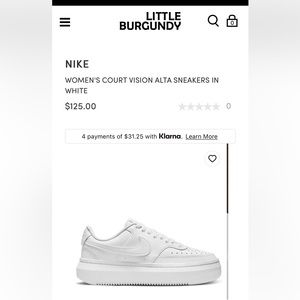 NIKE
WOMEN'S COURT VISION ALTA SNEAKERS IN WHITE